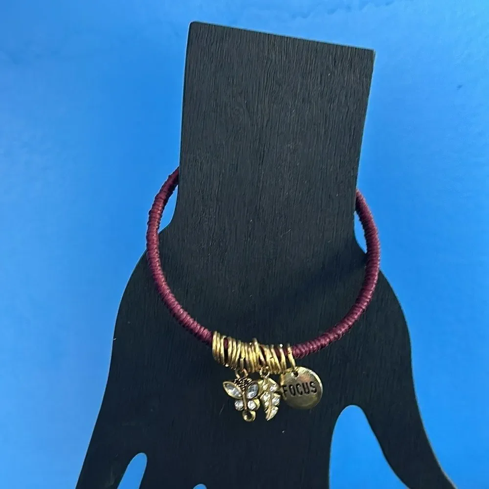 Boho Chic Handwrapped Bangle Bracelet Set of 3 Bohemian Jewelry Gift